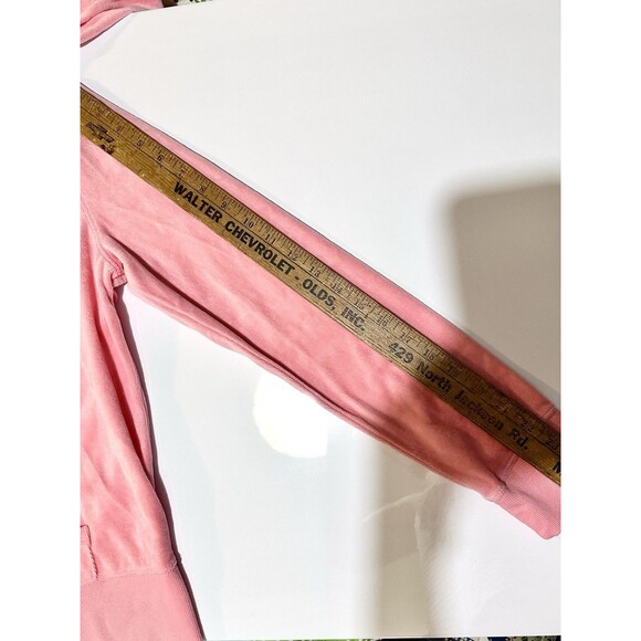 Victoria's Secret PINK Velour Soft Velvet Size Large Full Zip Hoodie Color Pink - Picture 9 of 14